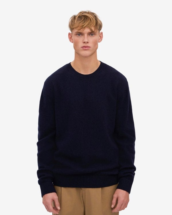 Colorful Standard Classic Merino Wool Crew Neck Jumper - Navy Blue
