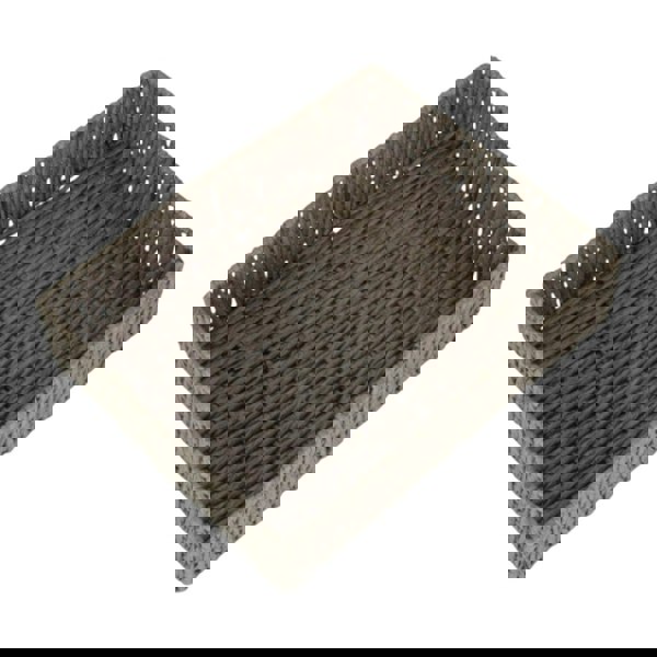 Rectangular Grey Straight-sided Paper Rope Trays