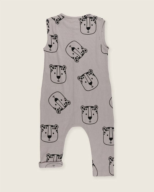 Grey Leopard Face Print Jumpsuit - image 5
