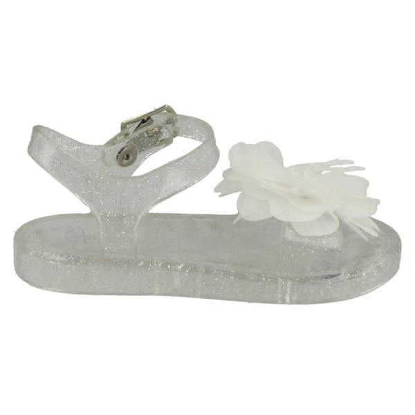 Spot On Girls Spot On Flat Jelly Flower Trim Mule