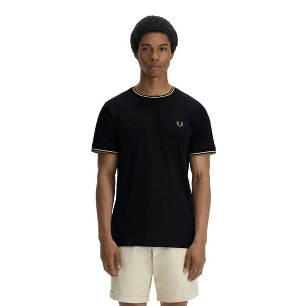 Fred Perry Mens Tipped T-Shirt - Black - 