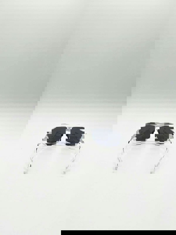 SVNX Outdoor Racer Sunglasses in White Black with Hard Case