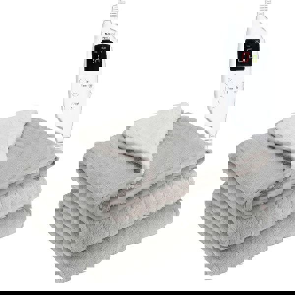 MONHOUSE Heated Electric Throw 9H Timer 9 Heat Setting Shearling Fleece Blanket