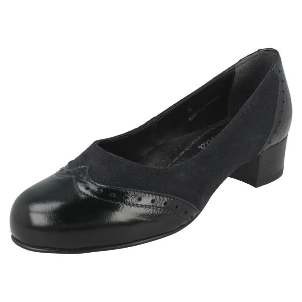 Da Bella Ladies Da Bella Slip On Block Heel Court Shoes - Jules