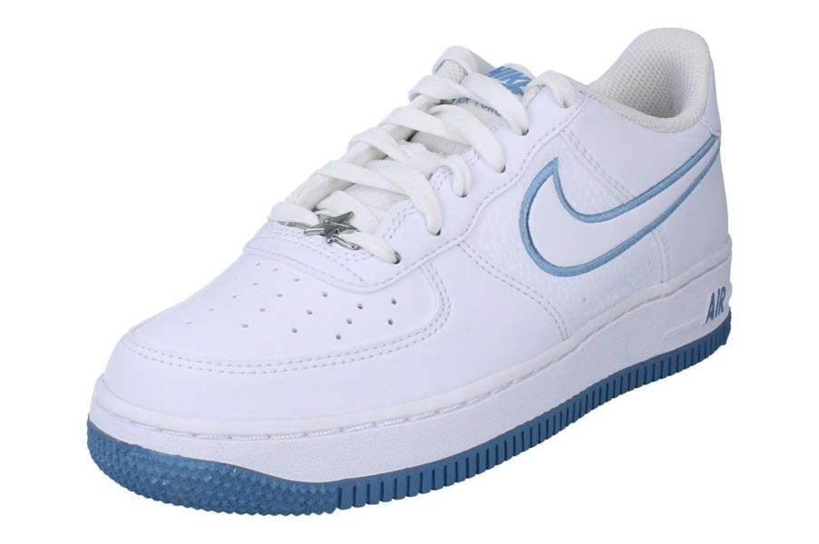 Nike Air Force 1 GS Trainers Iq0315  100 - White White Work Blue 100 - Photo 0