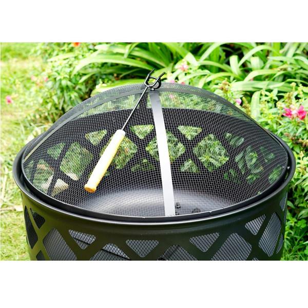 Gr8 Garden Large Round Fire Pit Bowl 24 Inch Outdoor Garden Wood Log Heater Charcoal Burner Firepit Patio Camping BBQ Brazier