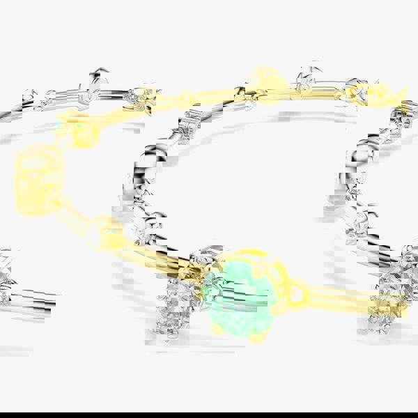 Swarovski Constella Gold Tone Plated Green & White Crystal Bracelet 5722478