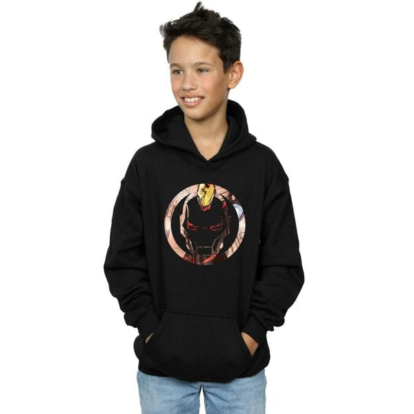 Marvel Boys Iron Man Montage Symbol Hoodie - Black