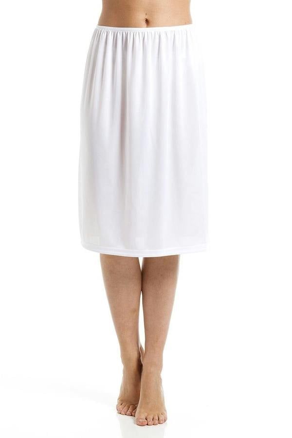 Women's 24'' Half Length Cling Resistant Under Skirt Slip White