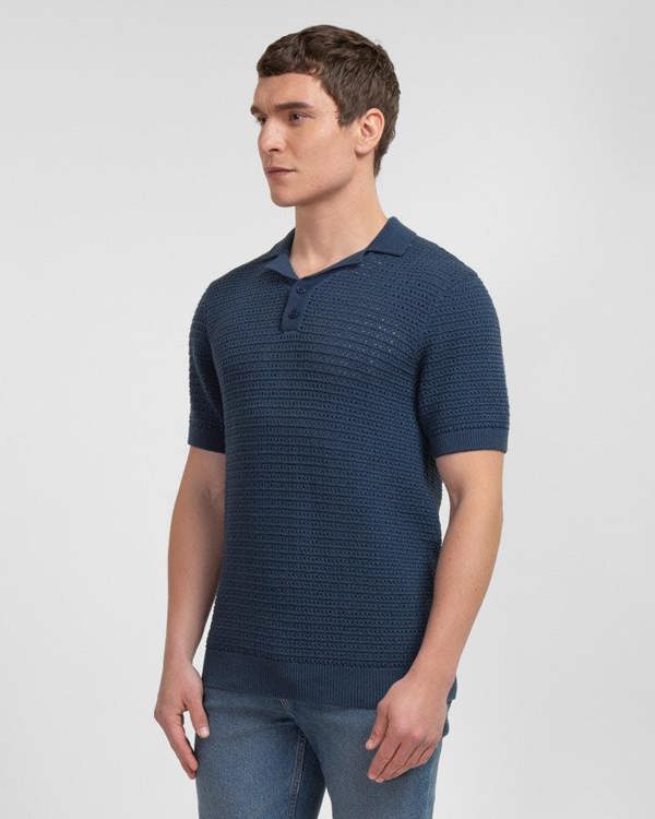 Steel & Jelly Stockwell - Chunky Knit Sweater Polo Shirt
