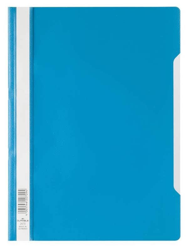 Durable Clear View Project Folder Document Report File | 25 Pack | A4 Blue