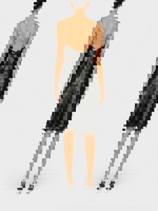 Off - White Lace Nappa Slip Dress Black - Supplied FashionOff White