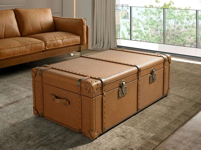 Angel Cerdá Brown Leather Trunk 2146