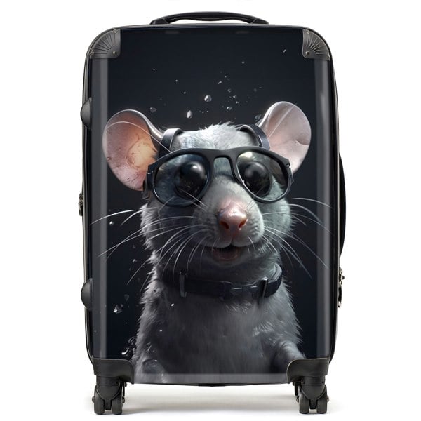 Warren Reed Splashart Rat In Glasses Suitcase