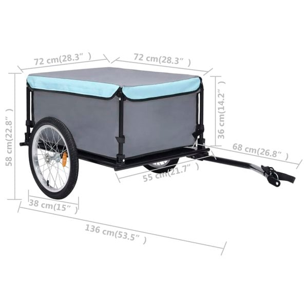 Berkfield Bike Cargo Trailer Black and Blue 65 kg