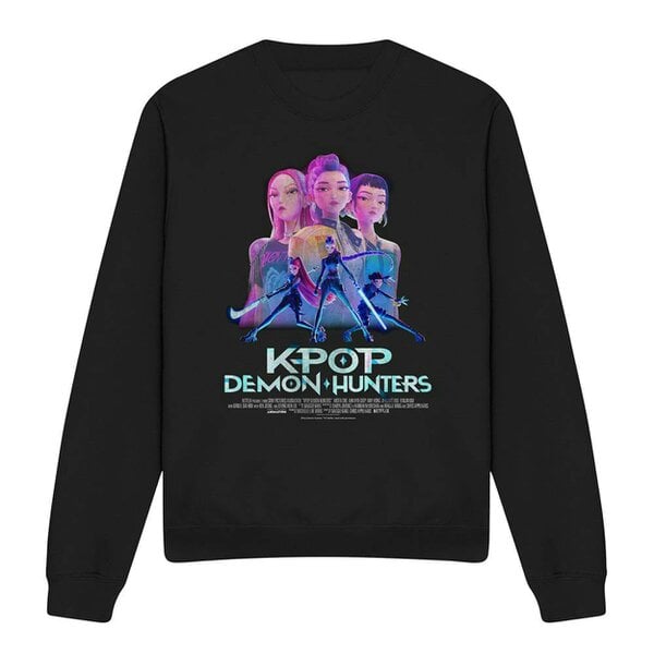 K-Pop Demon Hunters Unisex Adult Huntr/X Poster Sweatshirt - Black