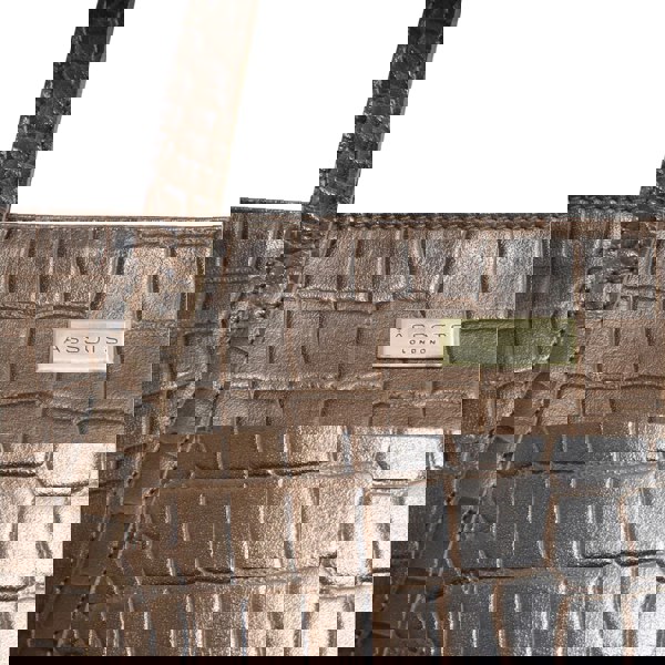 Assots London 'AGNES' Tan Croc Real Leather Designer Tote Bag