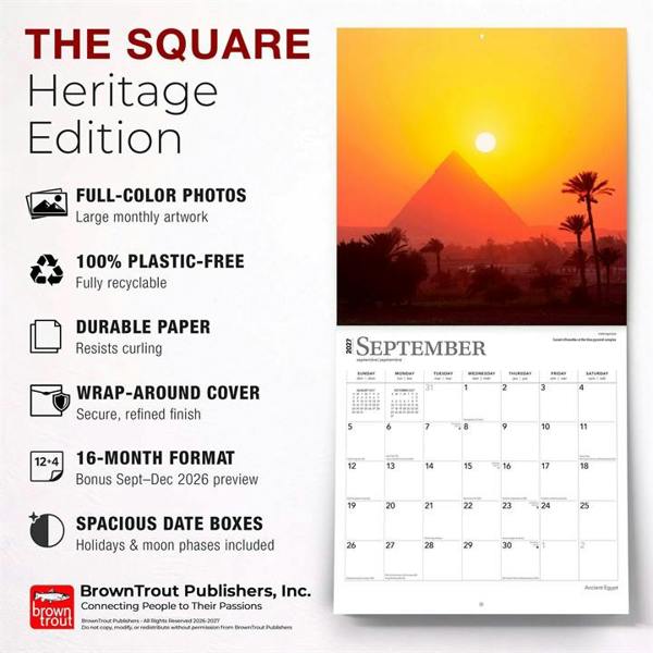 Ancient Egypt Calendar 2027, Wall Calendars, Month To View, Travel, Gift