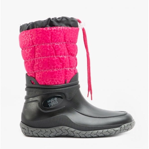 Mud Dogs NORDIC Womens Boots Black/Pink Leopard