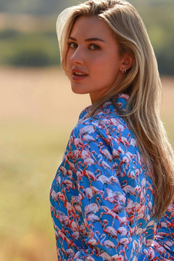 FLAMBOYANCE OF FLAMINGOS  WOMENS  PRINT SHIRT - Premium Men's Patterned Shirt by Claudio Lugli | Bold Design, Tailored Fit, Best Printed Shirts