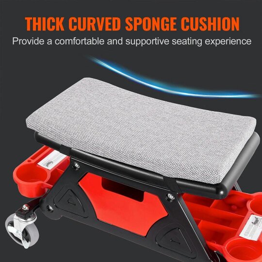 Havendro Rolling Mechanic Stool Garage Stool 135kg Capacity Workshop Creeper Seat for Car