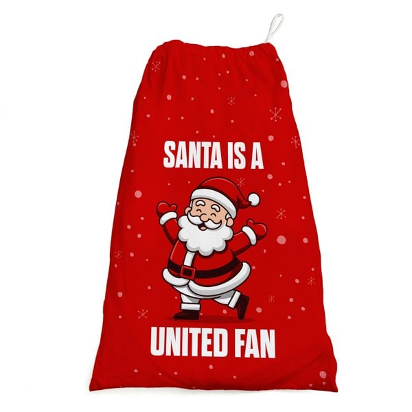 BritishmadeGifts Santa is a United Fan - Football Fan Santa Sack