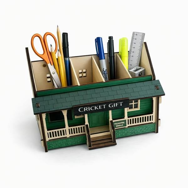 CRICKET-GIFTS Cricket Club Clubhouse Desk Tidy Self Assembly