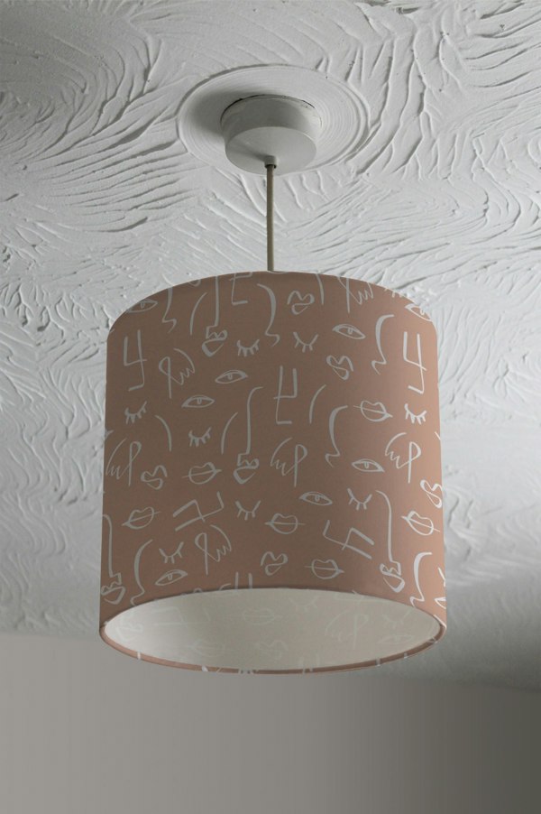 Benjamin Tate Design line drawing abstract faces (Ceiling & Lamp Shade)
