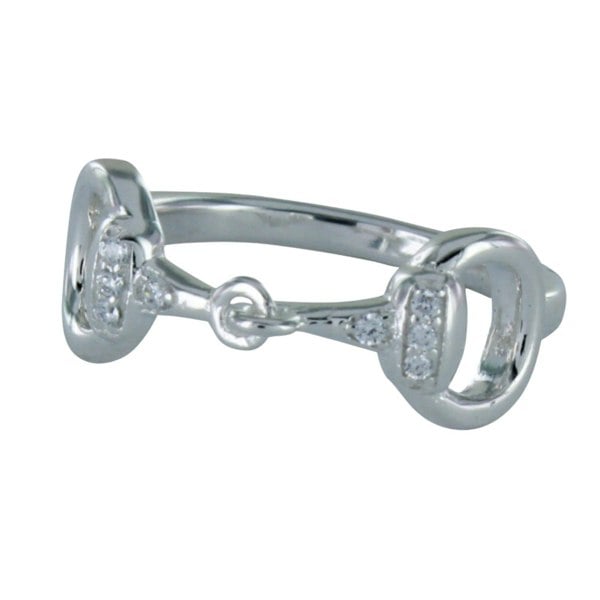 Sterling Silver Pavé Snaffle Ring - Reeves & Reeves