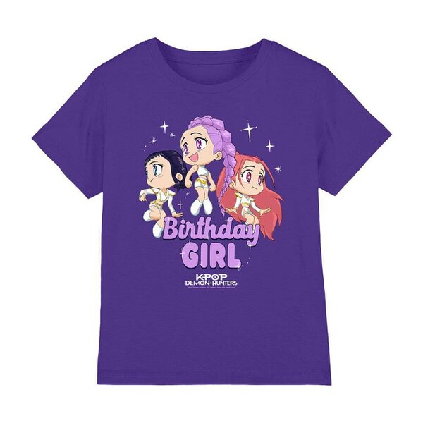 K-Pop Demon Hunters Childrens/Kids Birthday Girl Huntr/X Group T-Shirt - Purple