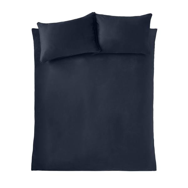 Catherine Lansfield Kingsley Soft Matt Velvet Duvet Cover Set Navy Blue