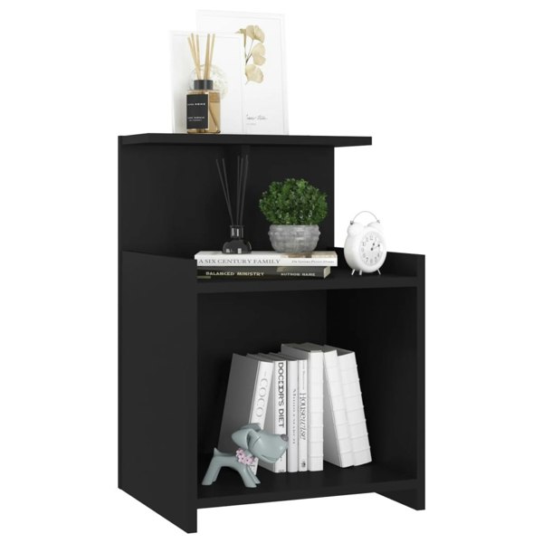 Berkfield Bed Cabinet Black 40x35x60 cm Engineered Wood