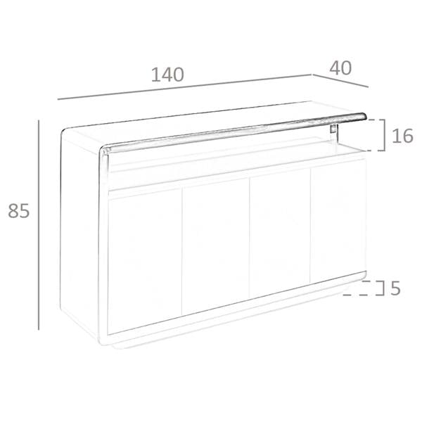 Angel Cerdá Sideboard White Wood and Chromed Steel BASE 3055
