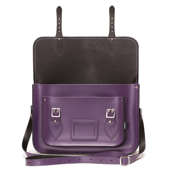 Zatchels Handmade Leather Satchel - Purple