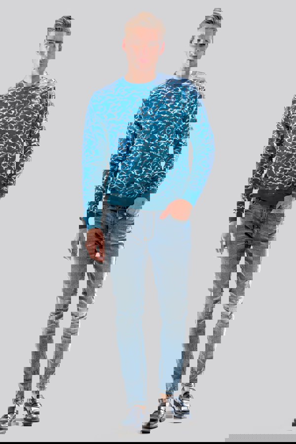 ENORSIA Men's Crack Print Sweatshirt