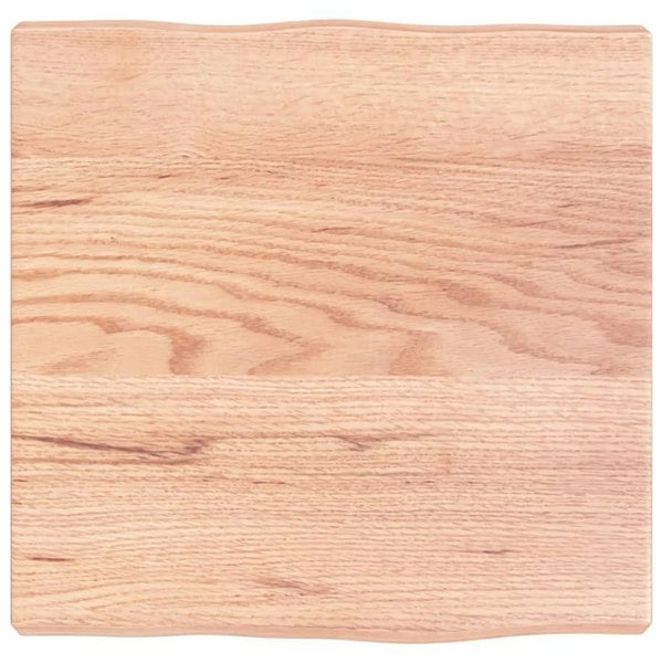 Berkfield Table Top Light Brown 40x40x4 cm Treated Solid Wood Oak Live Edge