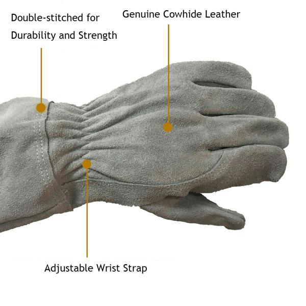 Leaper Long-sleeved Leather Gardening Gloves