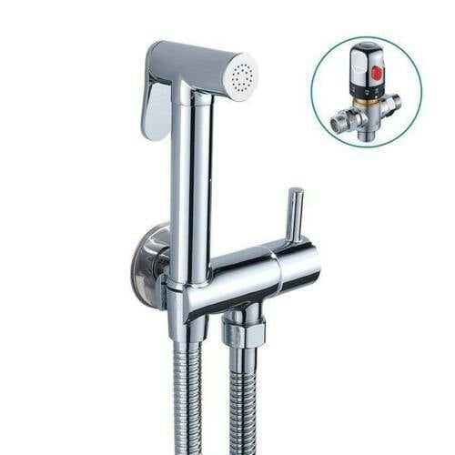 HYGRAD BUILT TO SURVIVE Hand Held Bathroom Bidet Spray Kit With Thermostatic Temperature Mixer Chrome UK