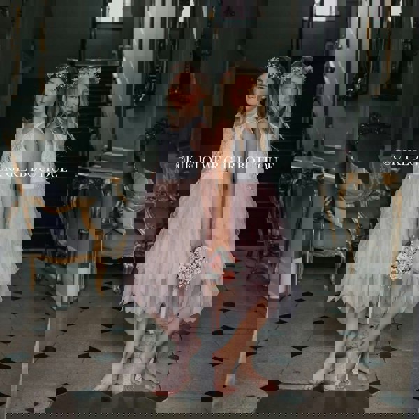 Blush and Apricot Applique Dress