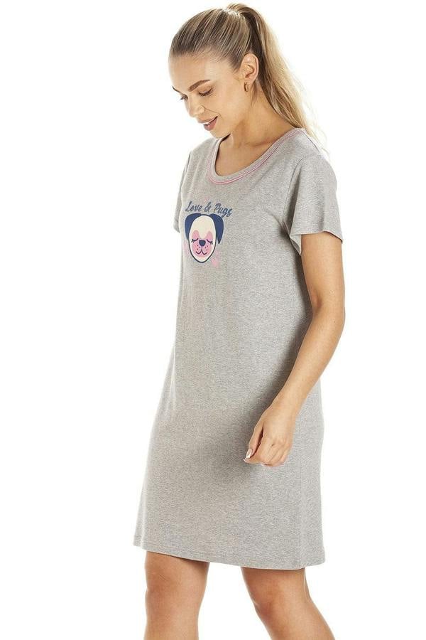 Womens Short Sleeve Pug & Cat Nightdresses