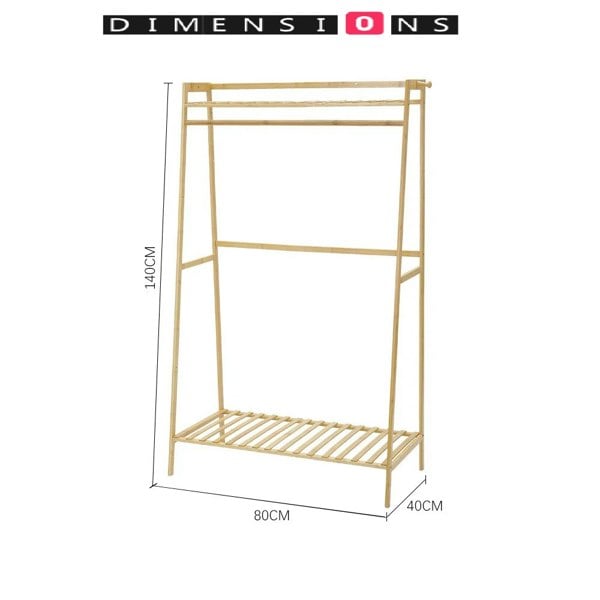 Modcraft Heavy Duty Bamboo Clothes Rail and Wardrobe