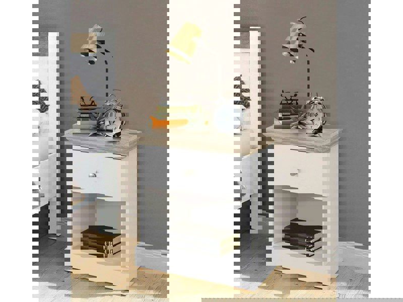 Dorel Home LOFT24 Binz Nightstand White Honey Oak