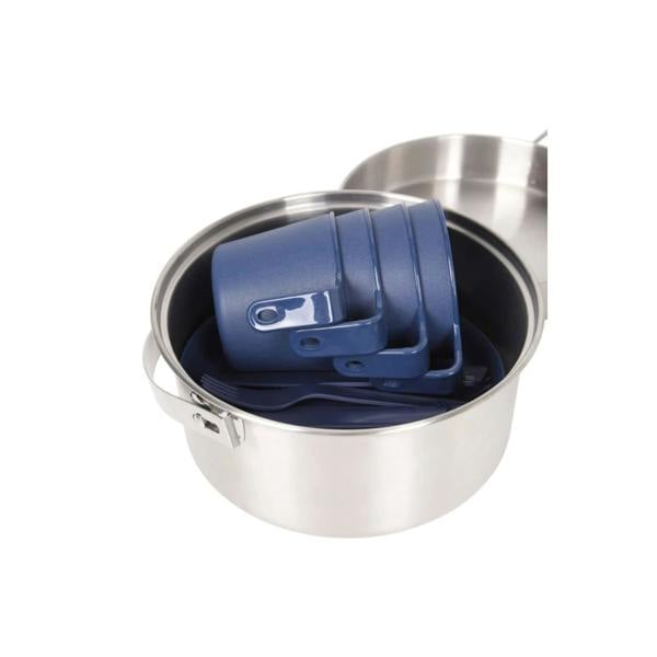 Mountain Warehouse Stainless Steel Camping Family Cookware Set - Silver
