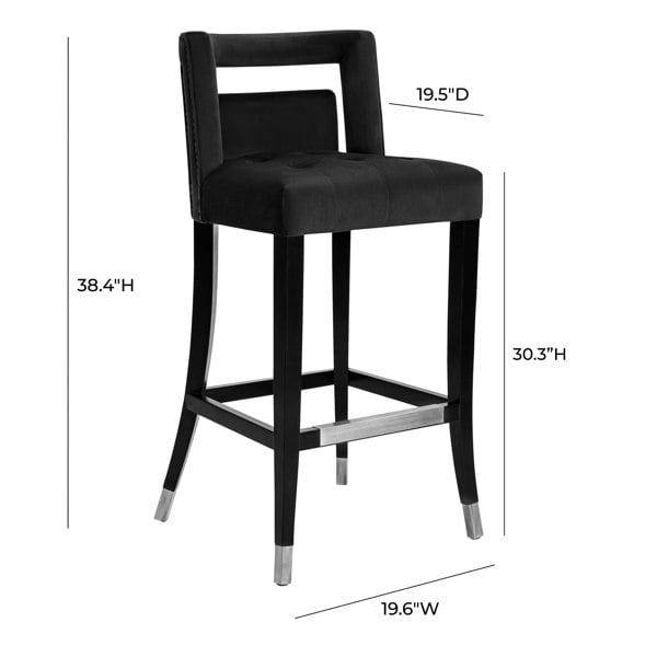 Furniture Edit Hart Black Velvet Bar Stool