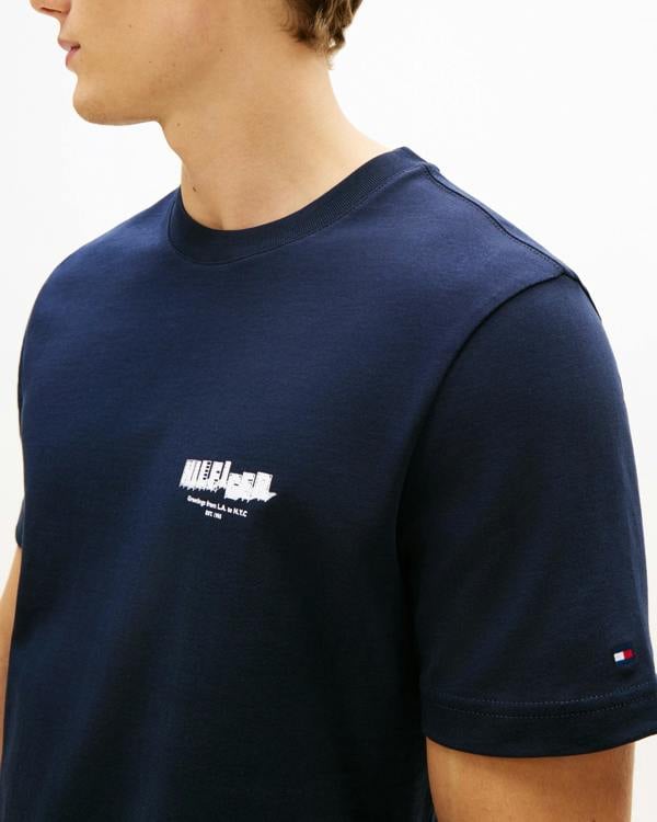 Tommy Hilfiger Photo Print Hilfiger Mens T-Shirt - Desert Sky