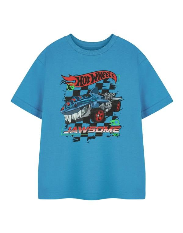 Hot Wheels Boys Blue Jawsome Short Sleeved T-Shirt