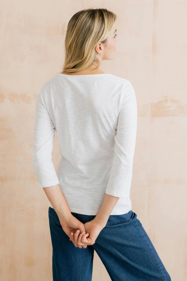 Lily & Me Monica Organic Cotton Jersey Top White