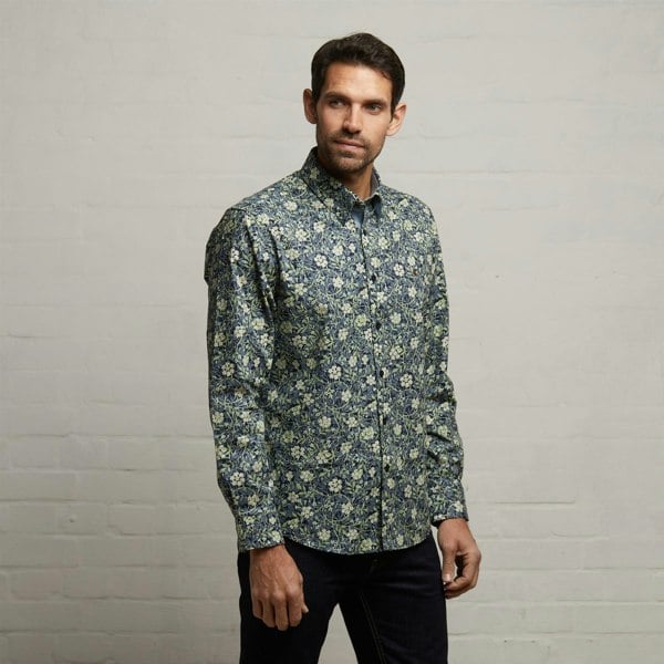 Gabicci G53W10 Mens Long Sleeve Printed Woven Shirt Gabicci Classic - NAVY
