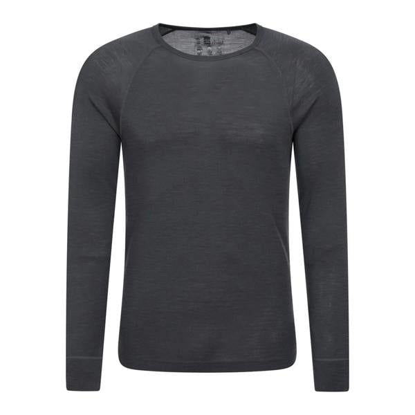 Mountain Warehouse Mens Merino Wool Thermal Top - Dark Grey - 