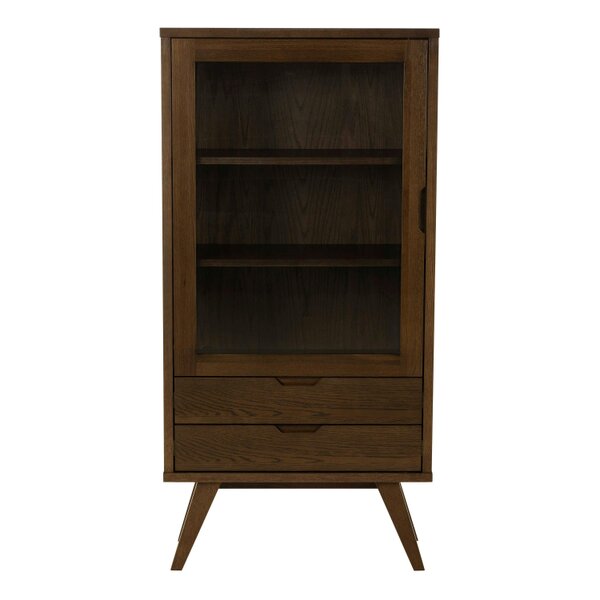 Wyld Haus Kotka Dark Oak Wood Display Cabinet 2 Drawers 2 Shelves